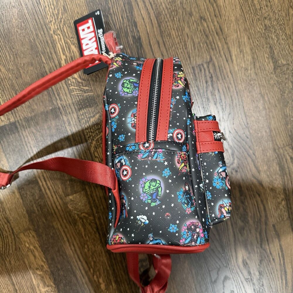 loungefly marvel avengers tattoo graphic print mini backpack - Picture 3 of 7